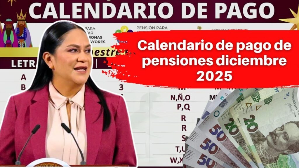 Calendario de pago de pensiones diciembre 2025: consulta tu banco y fechas oficiales de cobro