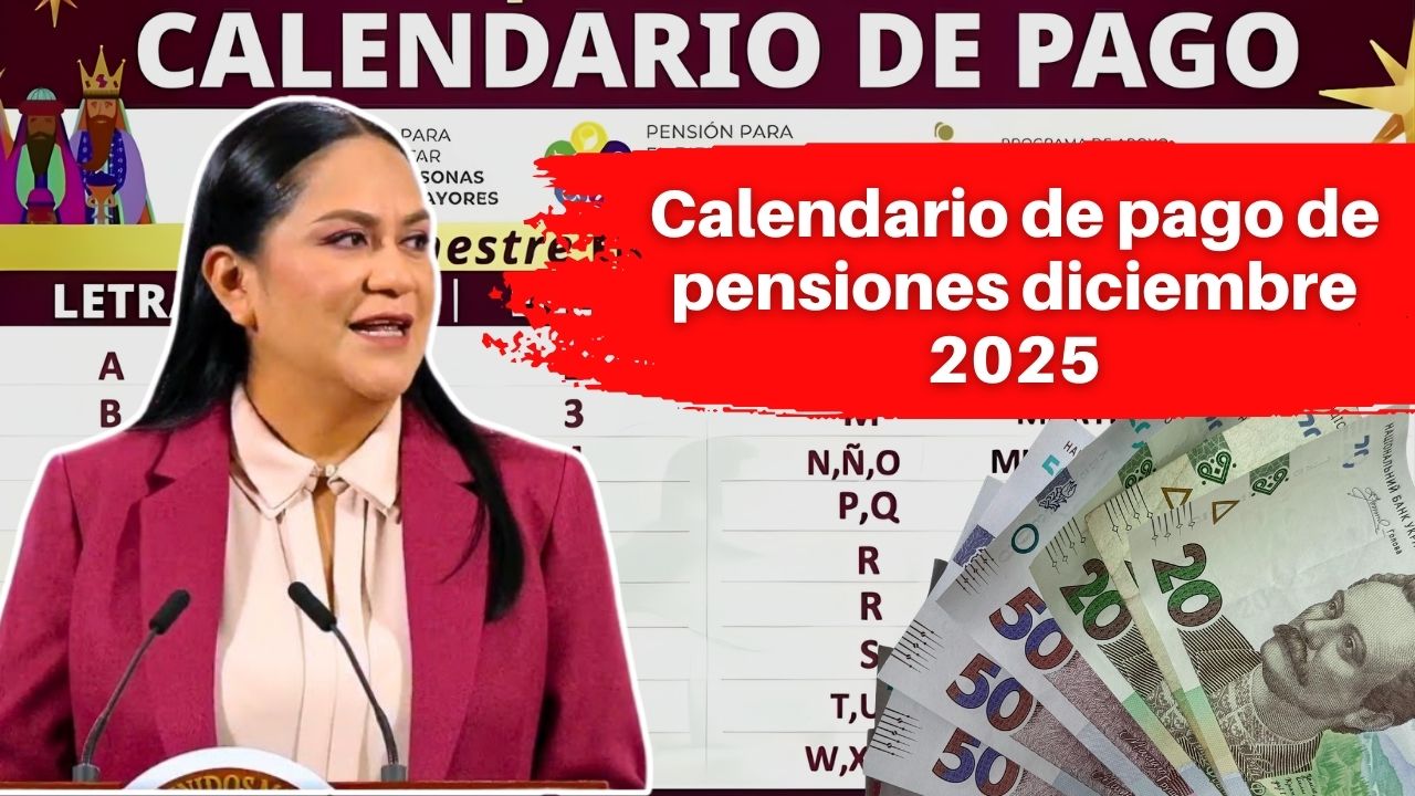 Calendario de pago de pensiones diciembre 2025: consulta tu banco y fechas oficiales de cobro